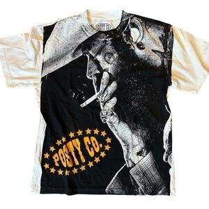 Posty Co Post Malone Mens White 2025 Big Ass Stadium Tour AOP T-Shirt NEW